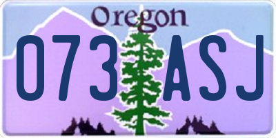 OR license plate 073ASJ