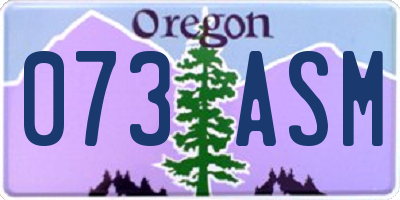 OR license plate 073ASM