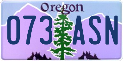 OR license plate 073ASN