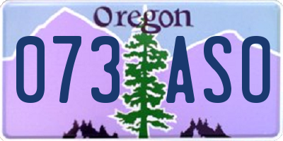 OR license plate 073ASO