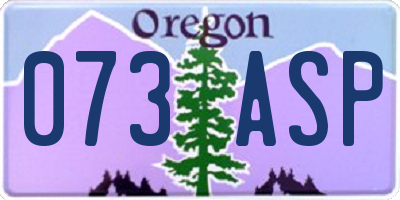 OR license plate 073ASP