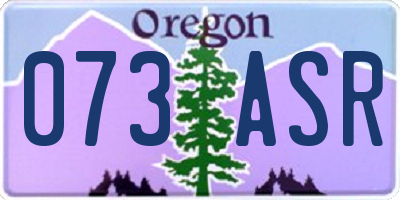 OR license plate 073ASR