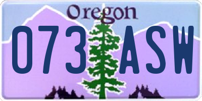 OR license plate 073ASW