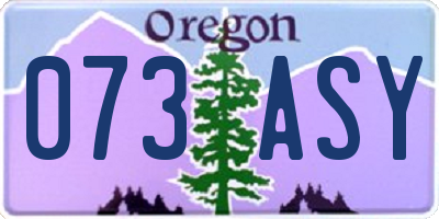 OR license plate 073ASY