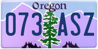 OR license plate 073ASZ