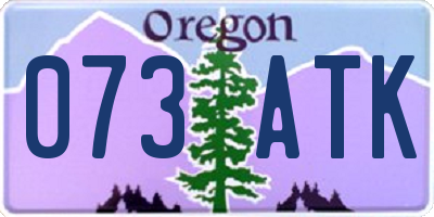 OR license plate 073ATK