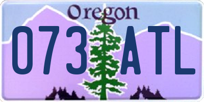 OR license plate 073ATL