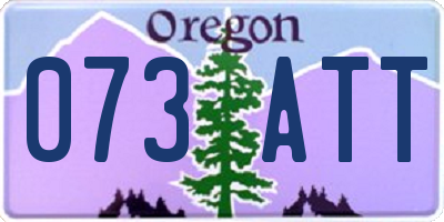 OR license plate 073ATT