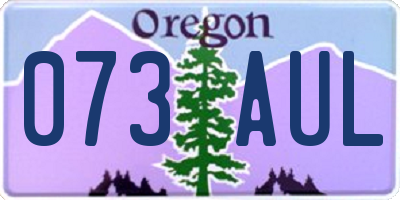 OR license plate 073AUL