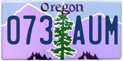 OR license plate 073AUM