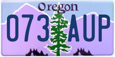 OR license plate 073AUP