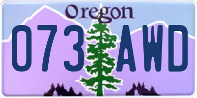 OR license plate 073AWD