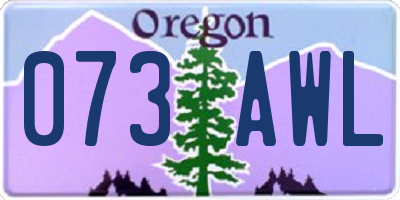 OR license plate 073AWL