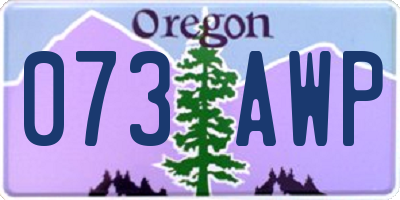OR license plate 073AWP