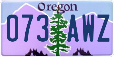 OR license plate 073AWZ