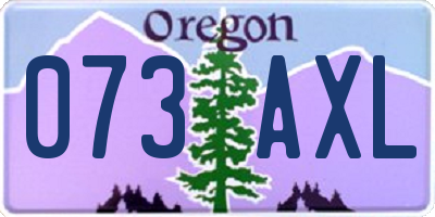 OR license plate 073AXL