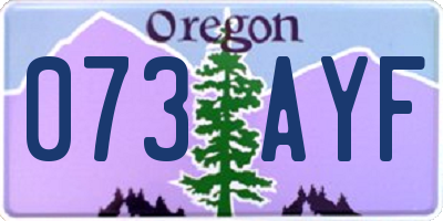 OR license plate 073AYF