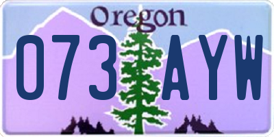 OR license plate 073AYW