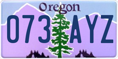 OR license plate 073AYZ