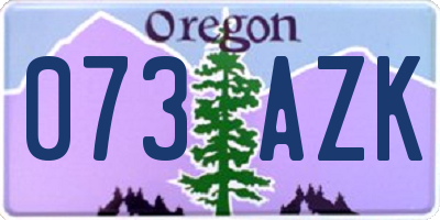 OR license plate 073AZK