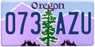 OR license plate 073AZU