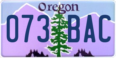 OR license plate 073BAC