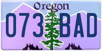 OR license plate 073BAD