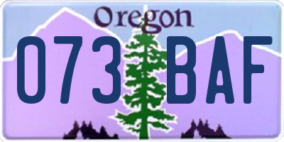 OR license plate 073BAF
