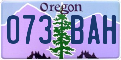 OR license plate 073BAH