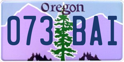 OR license plate 073BAI