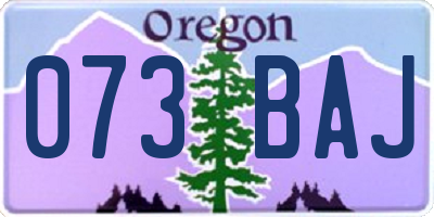 OR license plate 073BAJ