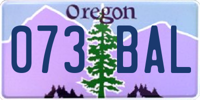 OR license plate 073BAL