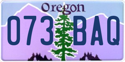 OR license plate 073BAQ