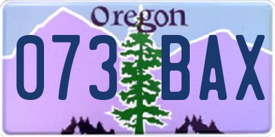 OR license plate 073BAX
