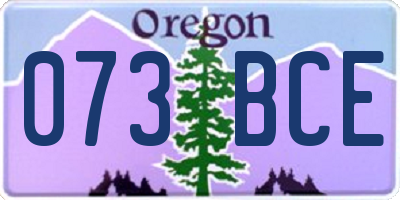 OR license plate 073BCE