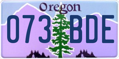 OR license plate 073BDE