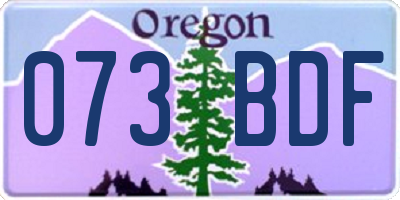 OR license plate 073BDF