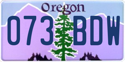 OR license plate 073BDW