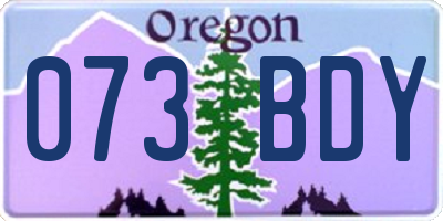 OR license plate 073BDY