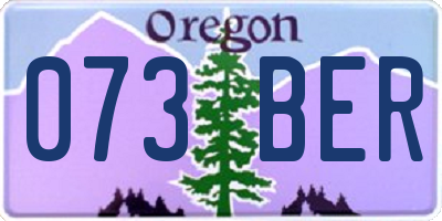 OR license plate 073BER