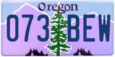 OR license plate 073BEW