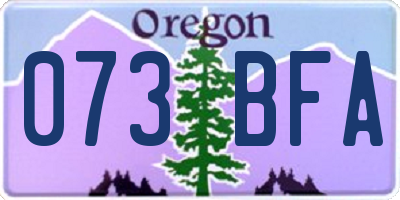 OR license plate 073BFA