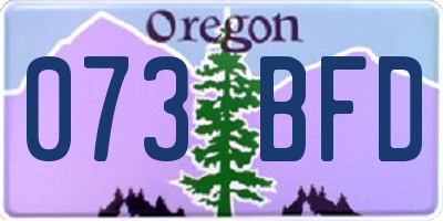 OR license plate 073BFD