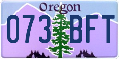 OR license plate 073BFT