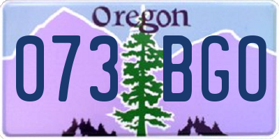 OR license plate 073BGO