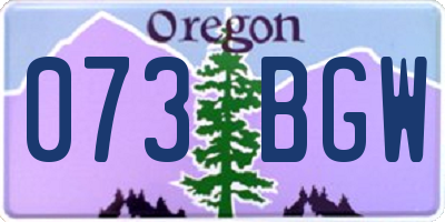 OR license plate 073BGW