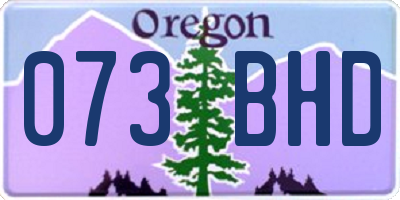 OR license plate 073BHD