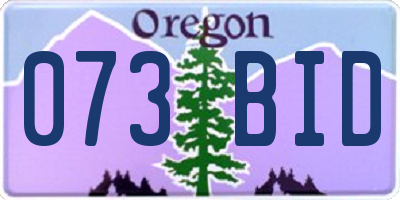 OR license plate 073BID