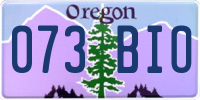 OR license plate 073BIO