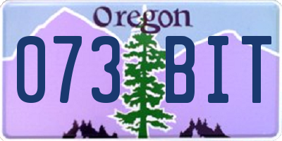 OR license plate 073BIT